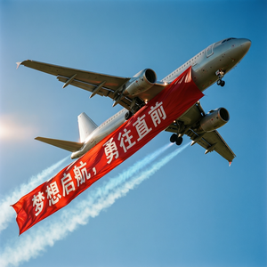 拉着广告条幅的飞机