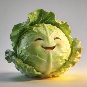 生成一个白菜对我笑