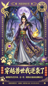 帮我制作一个小说封面 穿越兽世我逆袭了 作者西蓝花炖青菜