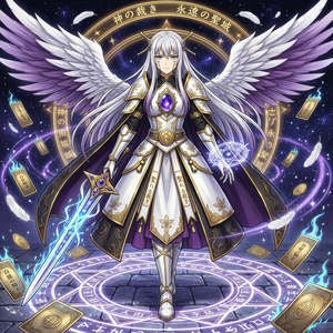 画一个魔法禁书目录中的科隆尊附身游戏王中的白银姬的图片