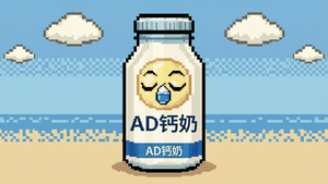 像素马赛克AD钙奶，眯着眼就能看出来是AD钙奶
